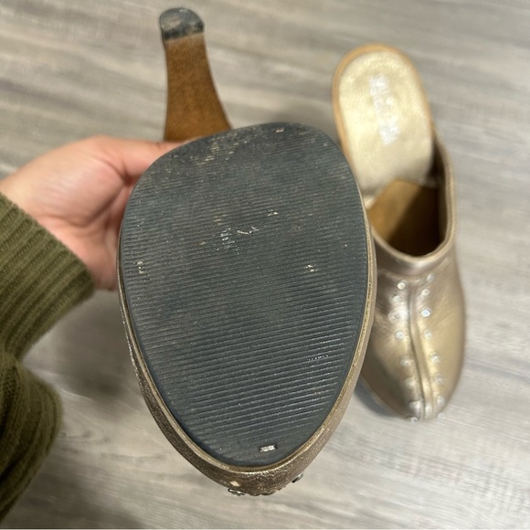Michael Kors Gold Leather Studded Mules​​​​ - Picture 6 of 7